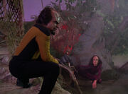 Worf and K'Ehleyr on holodeck
