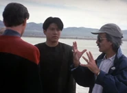McNeill, Wang, and Kolbe.jpg (51 KB) Robert Duncan McNeill, Garrett Wang, and Winrich Kolbe filming "Caretaker"