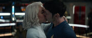 Spock and Chapel kiss