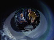 Spock and Kirk inspect Horta tunnel