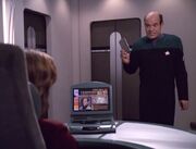 Der Doktor präsentiert Janeway ein Heilverfahren für Zimmerman