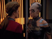 Seven of Nine confronts Janeway