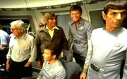 Wise, Shatner, Roddenberry, Kelly, Nimoy