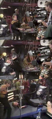 Filming O'Brien-Jem'Hadar stunt