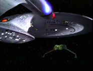 Enterprise-D facing a Bird of Prey, original