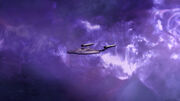 Neutronic storm approaching Enterprise