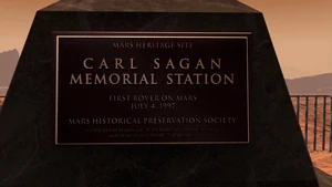 Il monumento nel memoriale di Carl Sagan su Marte. (ENT: "Lotta per la Terra")