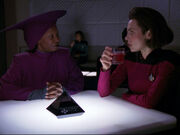 Guinan and Ro Laren (2368)