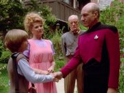 Picard says goodbye to family