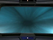 A quantum field forms in front of Voyager as it attempts to enter a quantum slipstream