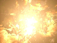 A Borg cube exploding Re-used from VOY: "Unity"