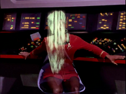 Uhura being turned into an inert solid