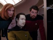 Crusher, Data, and Riker investigate