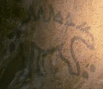 Dinosaur cave drawing