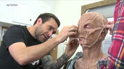 Doug Jones in the makeup chair