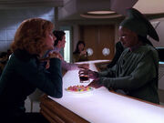 Beverly Crusher and Guinan (2366)
