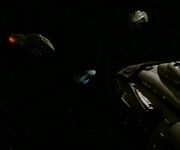 Kazon carriers surround Voyager