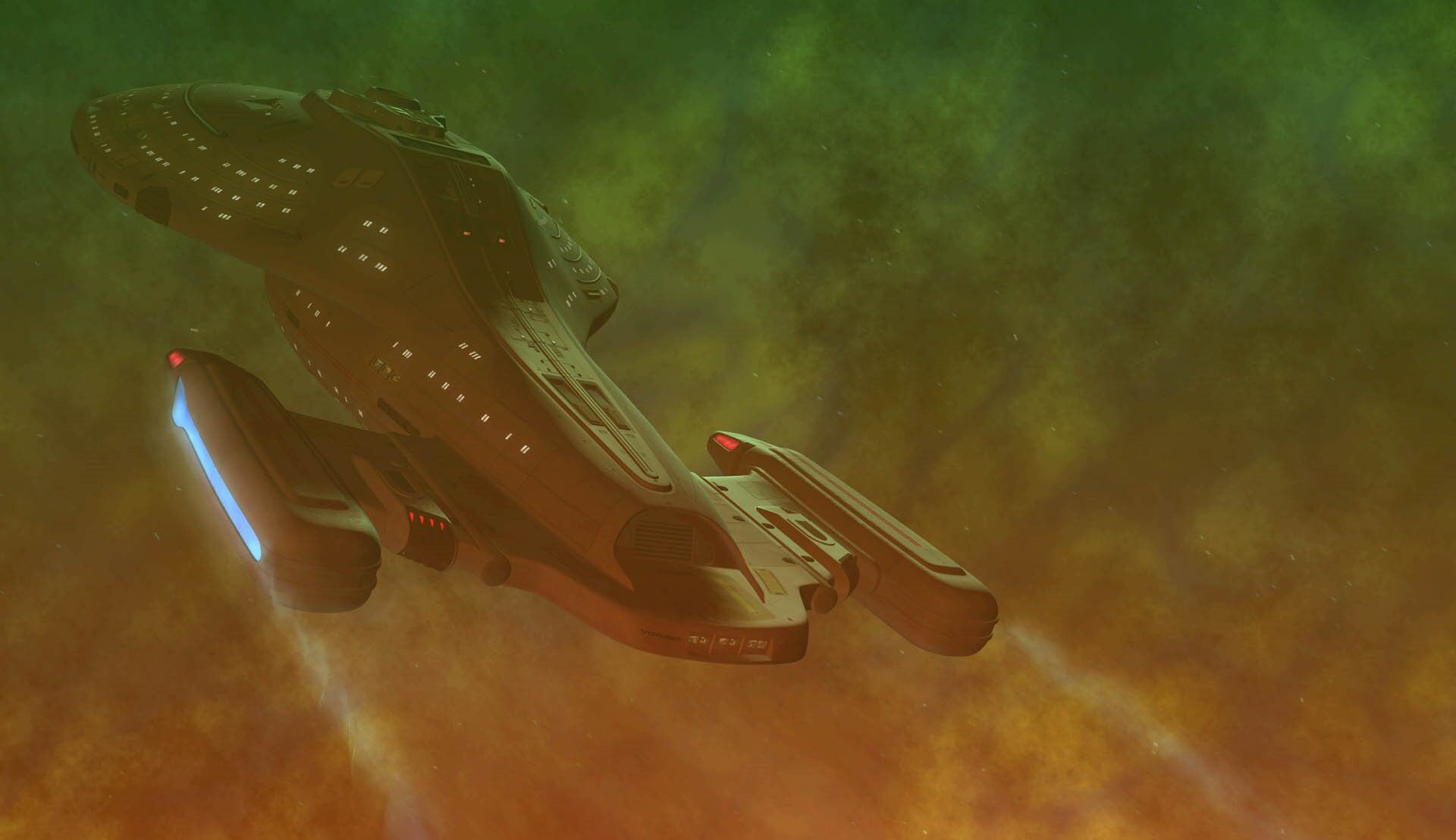 USS Voyager in fluidic space