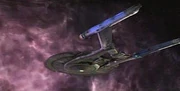 L'"`UNIQ--nowiki-00000001-QINU`"'Enterprise pénètre dans l'