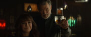 William T. Riker raises a glass to Jean-Luc Picard