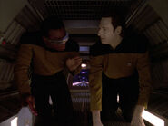Data and La Forge in jefferies tube