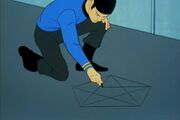 Spock draws mystic symbol