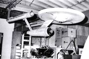 USS Enterprise eleven-foot studio model in storage at Desilu between seasons