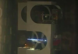 ...the two Enterprise models in a display case...