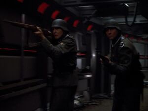 Nazi soldiers in Voyager's corridor