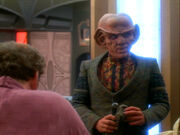 O'Brien complains to Quark who isn't listening