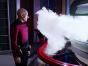 Picard views flashpoint of core breach