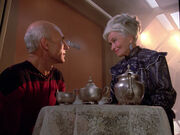 Picard speaks to his mother