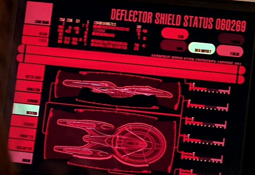 Deflector status display, Sovereign class