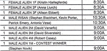 Two Days and Two Nights call sheet, day 7