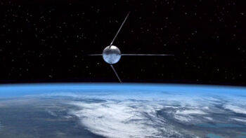 Sputnik 1 in orbit of Earth in 1957