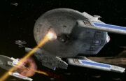 USS Majestic, firing phasers