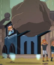 Hover forklift with boulder