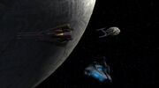 Degra defends Enterprise from Reptilians