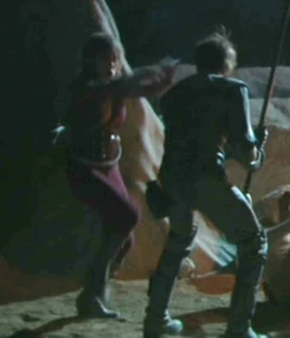 ...as stunt double for Kara Zediker