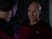 Picard tells Riker about promotion