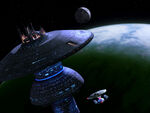 USS Enterprise-D approaches Starbase 133