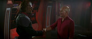 Worf and Picard reconcile