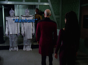 Deanna Troi and her mother's manservant Mr. Homn from Star…