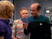 Kes, Neelix, and The Doctor, 2371