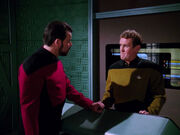 Riker questions O'Brien