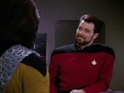 Riker talks to Worf about his parents
