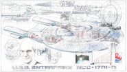 AMT/Ertl 30th anniversary cutaway print USS Enterprise-D