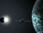 Eclipsed planet (Voyager Opening Credits)