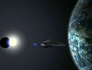 Voyager near a planet