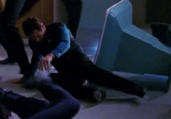 During the brawl in Ten Forward